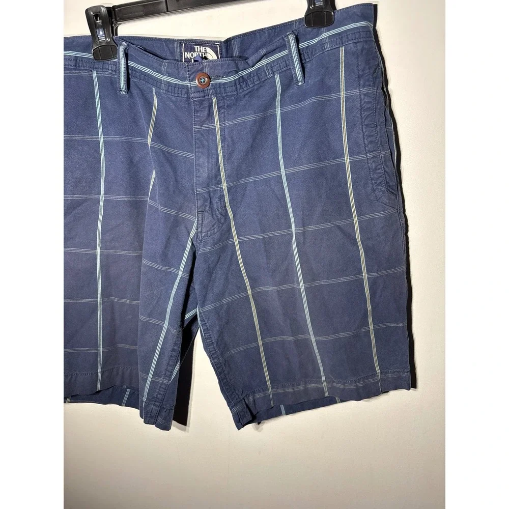 The North Face Mens Size 34 Blue Plaid Shorts‎ Casual Outdoor Hiking Everyday